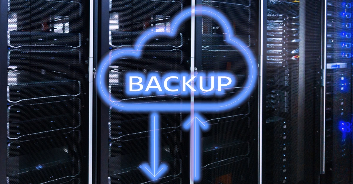 Servers with cloud displaying backup as a service BAAS