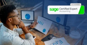 business man using sage business solutions provided by Bottomline IT